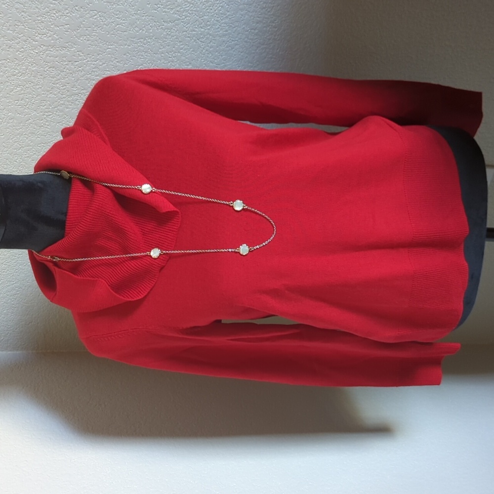 Talbots Red Merino Wool Sweater sz M